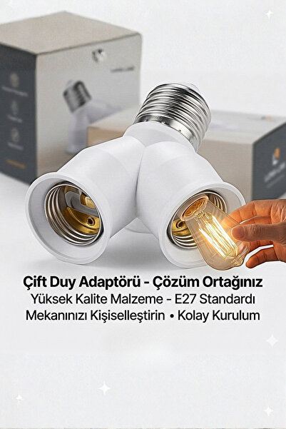 yonextt E27 Duy Çoğaltıcı TEK DUYDAN ÇİFT E27 LAMBA BAĞLANTISI E27 DUY