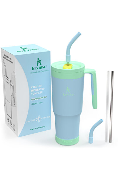 Krymso 1200ml Stainless Steel Tumbler with Handle, Straw, Infuser, Boot, Insu...