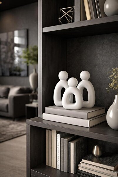 nilux Dekoratif Obje Biblo 3'lü Soyut İnsanlar Pinterest Model Salon Konsol D...