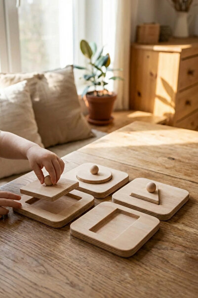 Wooden Studio لعبة خشبية ذات شكل هندسي لاختبار الذكاء - لعبة تعليمية للأطفال ...