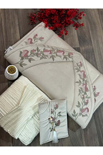 Generic Prayer Rug Set with Cover, Prayer Beads, and Incense Burner for Women