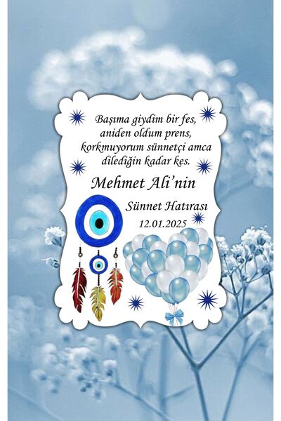 hediyyenvar SÜNNET MAGNETİ 8x6 cm – Kişiye Özel Sünnet Hatırası Magnet 10 Adet