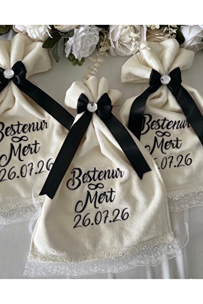 LE FANTASİA 1 Piece - Embroidered Wedding Convoy Towel - 50X30Cm (after Order...
