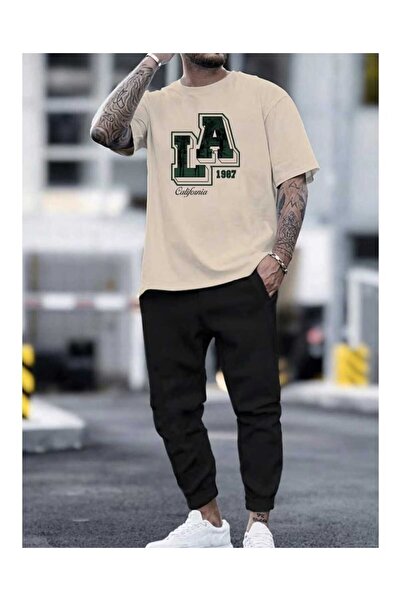 ibibik moda Baseball Printed Sweatpants and T-Shirt - Jogger Pants T-Shirt Bo...