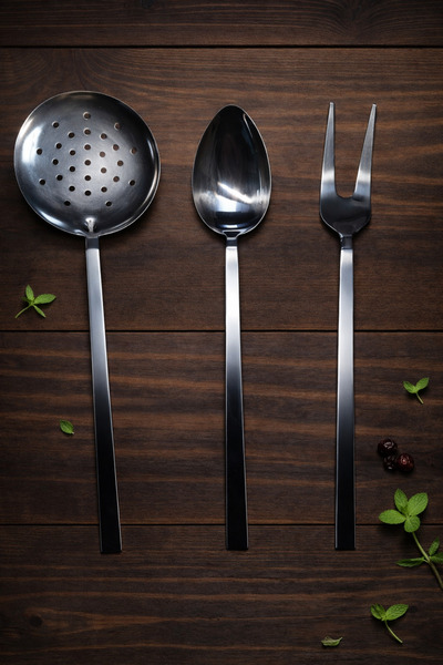 Umut طقم تقديم مكون من 3 قطع، طقم تقديم مكون من مصفاة وملعقة وشوكة