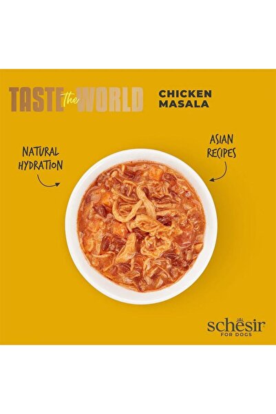 Schesir Taste The World Dog Wholefood Chicken Masala Wet Food 150g