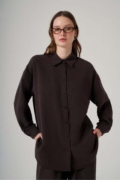 Nuss 1081 Kendinden Çİzgili Pantolonlu Takım Bitter