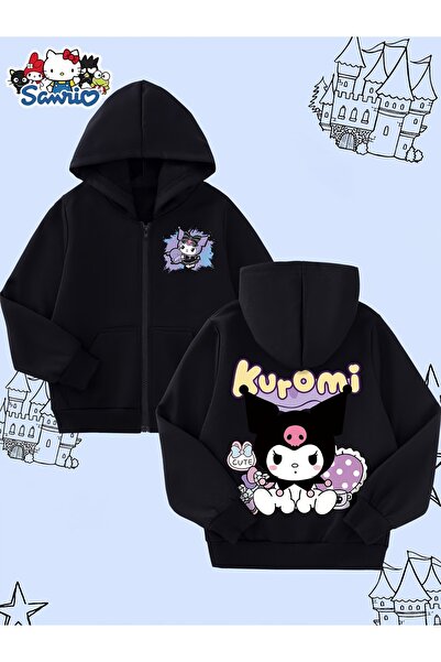 AEMİ Παιδικό φούτερ με φερμουάρ Kuromi Backpack με τύπωμα