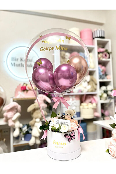 birmutluluk Balonlu hediye kutusu -bebek hediyelik -balonlu çiçek kutusu -ann...