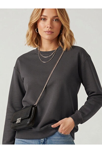 Arya Nisa Kids Women's Crew Neck Oversized Transitional Sweatshirt Pink