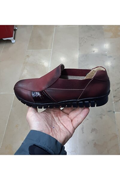 BELOX Kadın İçi-Dışı Hakiki Deri Ortopedik Çift Taraflı Lastikli Kaymaz Mevsi...