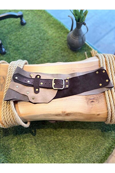 Yılday Gür Butik Nubuck Handmade Design - Accessory with Leather Distinct Ton...