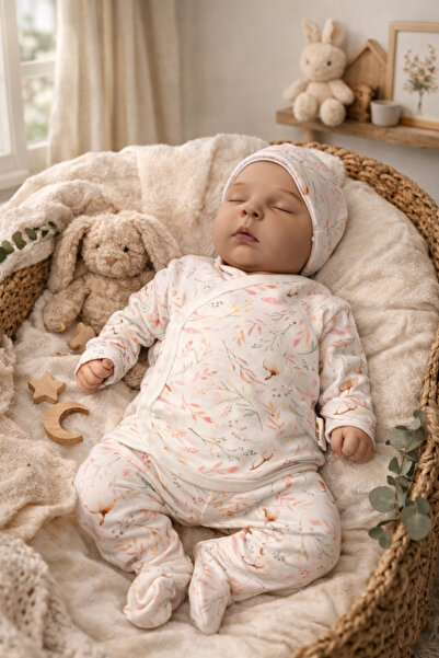 Lunar Stars : 100% Cotton Cotton Cotton Pattern 5-Piece Newborn Baby Set Hosp...