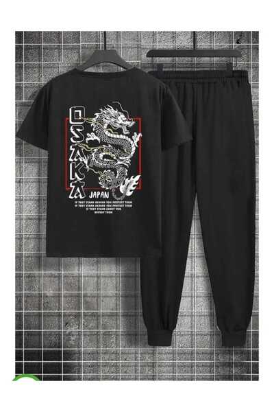 ibibik moda JAPAN cu imprimeu Pantaloni de trening și tricou - pantaloni jogg...