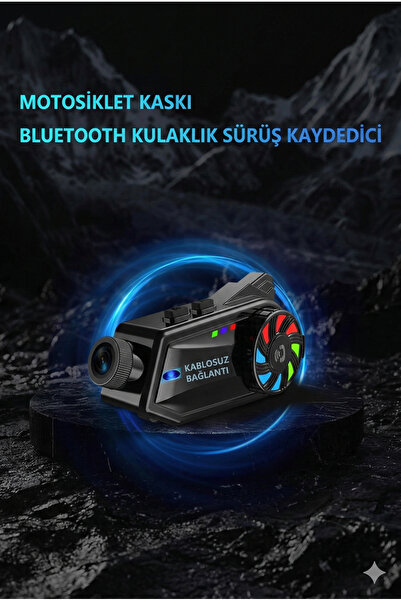 Noriyen 1080p HD Kameralı Kask İnterkom Bluetooth 5.4 Kulaklık - 3000 mAh Wif...