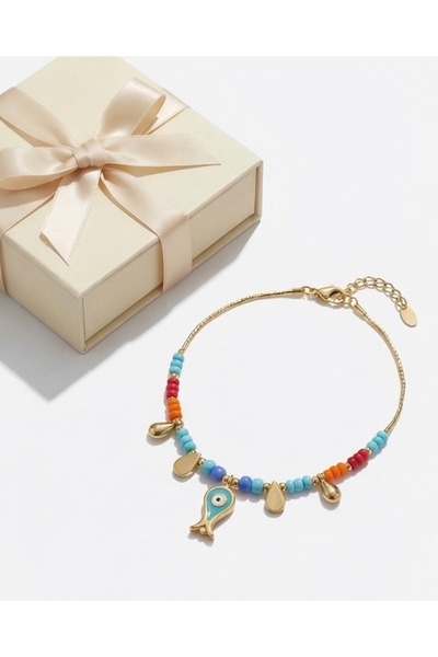 HOSBUTIK Gold renkli boncuklu halhal