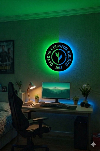 LED LEVEL Ledli taraftar Tablo Yeşil Mavi Anahtarlı Adabtörlü