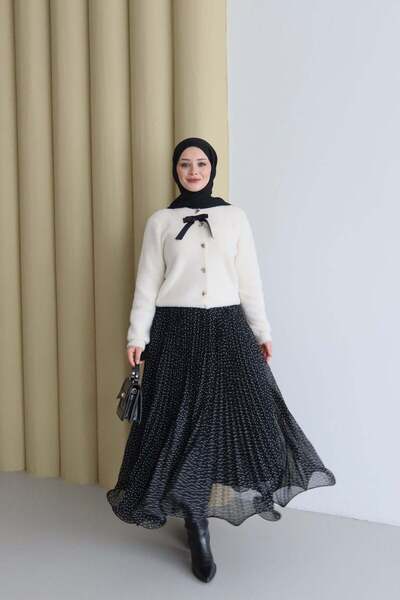 Ranasubaşı Polka Dot Skirt with Patterned Hem