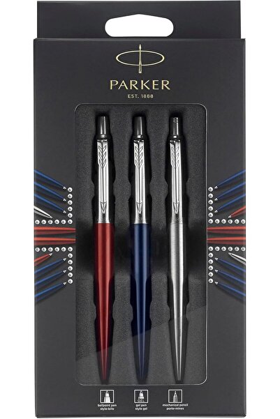Parker Gutter London Trio: Royal Blue Ballpoint Pen, Kensington Red Ballpoint...