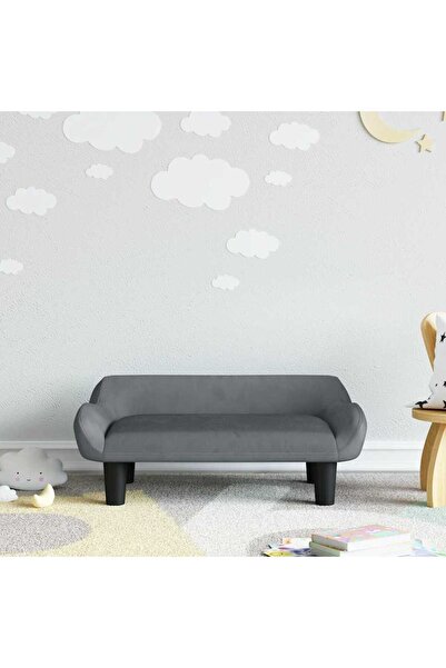 Concept Canapea pentru copii, gri închis, 70x40x24 cm, catifea