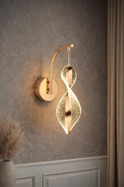 HOMSİ DUVAR APLİĞİ GOLD LEDLİ LÜX MODERN
