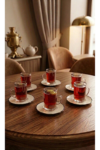 AR HOME 12 Pieces Tea Set-Glass&Porcelain
