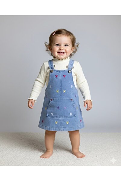 KapsülBebek Kız Bebek Salopet Elbise