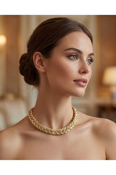 birtarz Special Metallic Thread Knitted Choker - with Steel Closure and Hemat...