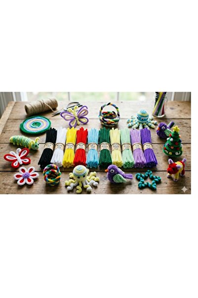 hobi market art 250 Adet 10 RENKLİ Şönil Seti Çocuklar ve Yetişkinler için Et...