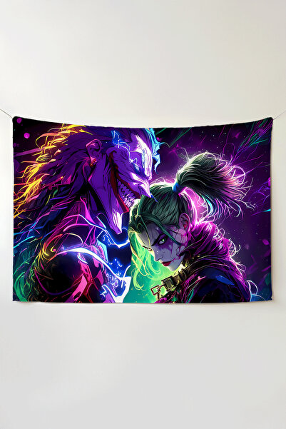 Charmbi Tapiserie de perete orizontală Joker & Harley – Tapiserie de perete d...