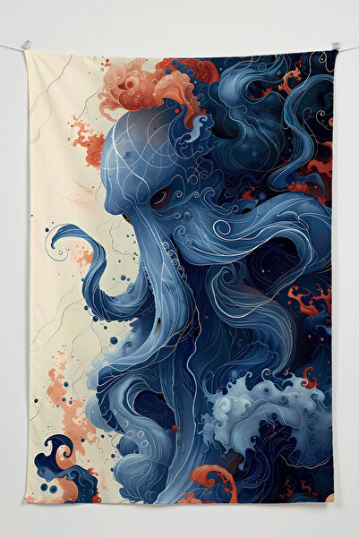 Charmbi Tapiserie de perete Foggy Waves – Tapiserie de perete de dimensiuni m...