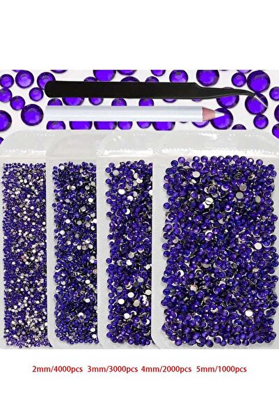 Choice3 deep purple A Set Of 4 Bags Of Vibrant Rhinestones In Sizes 2mm, 3mm,...