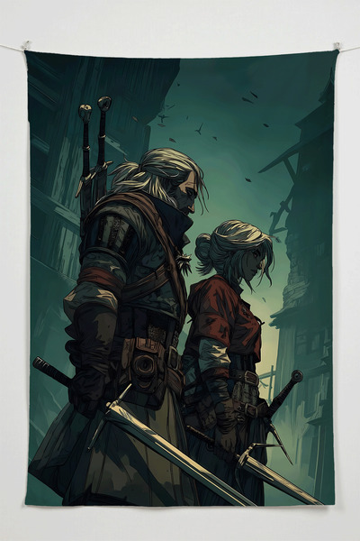 Charmbi Tapiserie tematică Witcher – Tapiserie de perete de dimensiuni mari c...