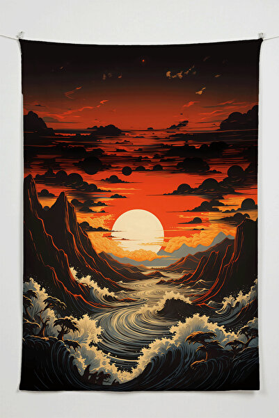 Charmbi Öfkeli Dalgalar Tapiserie de perete – Tapiserie de perete de dimensiu...