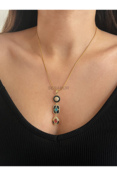 SERAMOR Çelik ince yılan zincir Y kolye