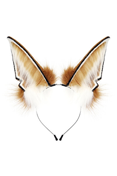 Choice1 Brownwhite Animal Fox Wolf Ears Headband Handmade Women Men Hair Hoop...