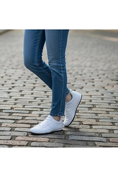 BESTOF AYAKKABI Bestof 124 Tx White Thin Sole Men's Sports Shoes