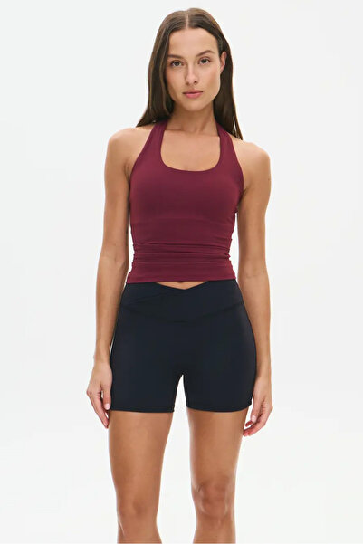 Madmext Claret Red Halter Neck Women's Undershirt Mg2680