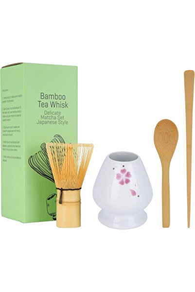 Arabest Matcha Whisk Set - Handcrafted Whisk set, Ceramic Whisk Holder (Multi...