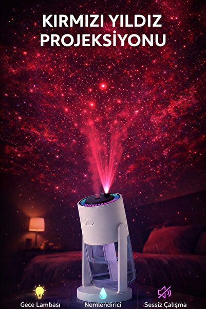 Montbell Yıldız Projeksiyonlu Hava Nemlendirici RGB LED Gece Lambası Sessiz U...