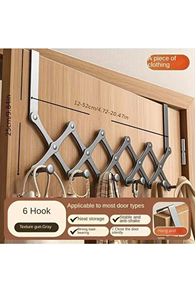 Arabest Adjustable Stainless Steel Over-Door Hook, Tool-Free Installation for...