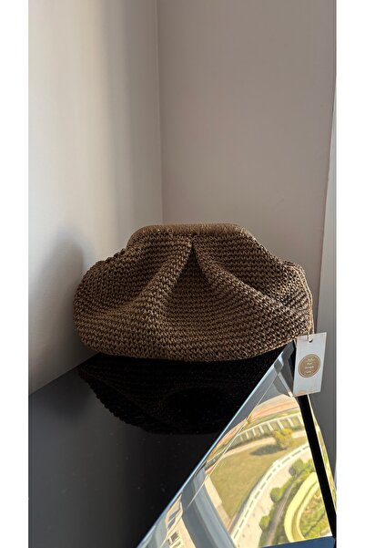 PeriStore Peridesign Kahverengi Hasır El Örmesi Portföy Çanta 36x20cm büyük b...