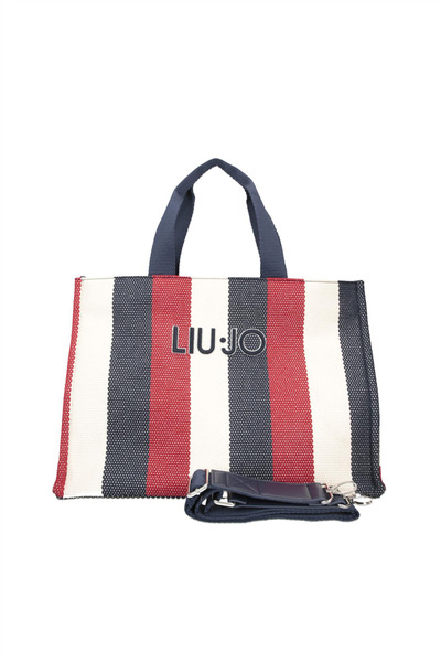 liu.jo Liu Jo L Tote Striped Canvas Kadın Omuz Çantası