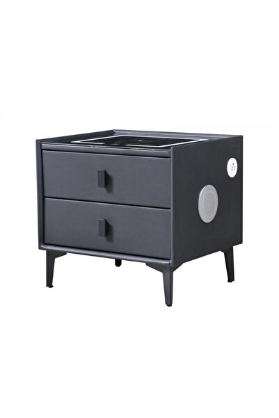 eR D L Noptieră inteligentă cu încărcare wireless, difuzoare Bluetooth, 2 ser...