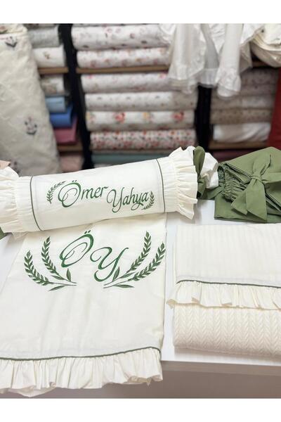 GAYE EV TEKSTİLİ Single Pique Bedspread Set [Candy Pillow Pieces]