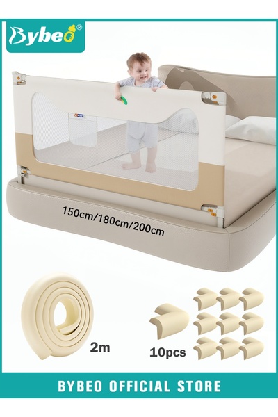 BYBEO واقيات حواجز سرير الأطفال + مجموعة حماية الحواف والزوايا، حواجز جانبية ...