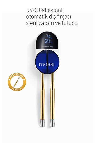The Mossi UV-C LED Ekranlı Otomatik Diş Fırçası Sterilizatörlü Tutucu - Otoma...