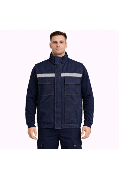 MODA Kot İş Yeleği Reflektörlü Kapitoneli 4 Cepli Fermuarlı Ön Kapama