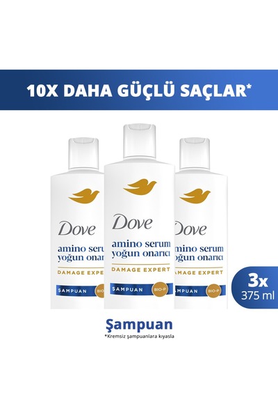 Dove Şampuan Amino Serum Yoğun Onarıcı 375 ml x3
