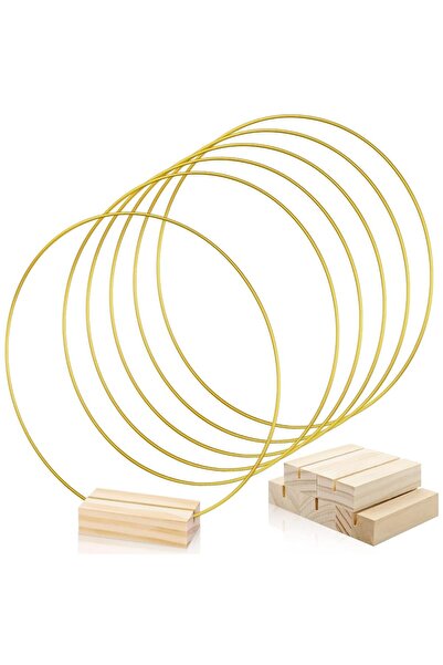 Arabest خمس قطع من حلقات إكليل الزهور المعدنية مقاس 10 بوصات مع خمس قطع من حو...